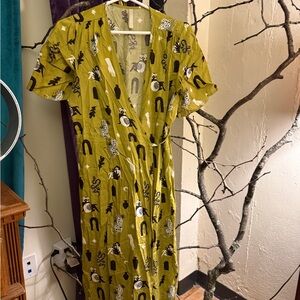 Mata Traders Chartreuse Patterned Maxi Dress